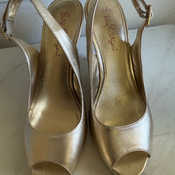 LILLY PULITZER Gold Wedges - Picture 4 of 7